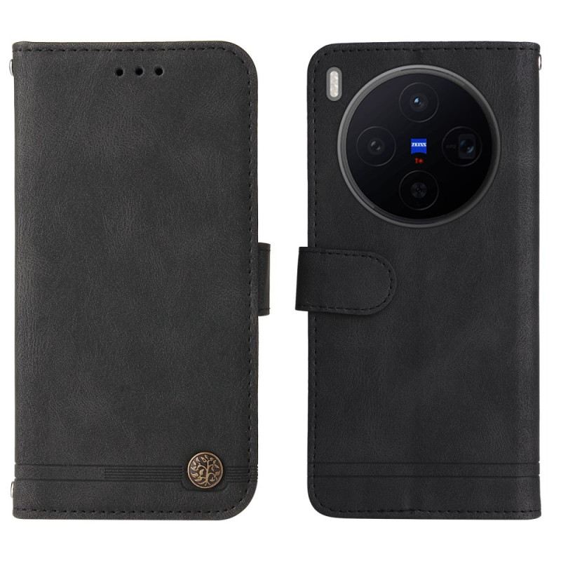 Bőrtok Vivo X300 Velúr Hatású Szegecs