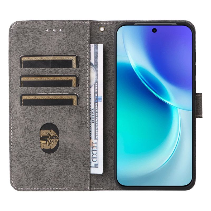 Kinyitható Bőrtok Vivo X300 Velúr Hatású Pántos