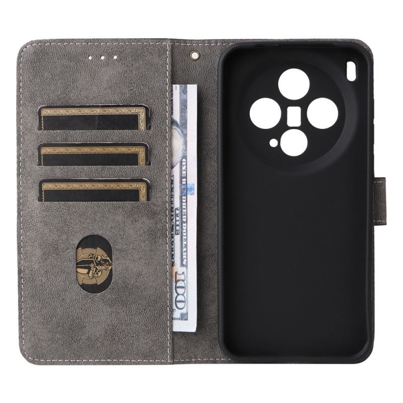 Kinyitható Bőrtok Vivo X300 Velúr Hatású Pántos