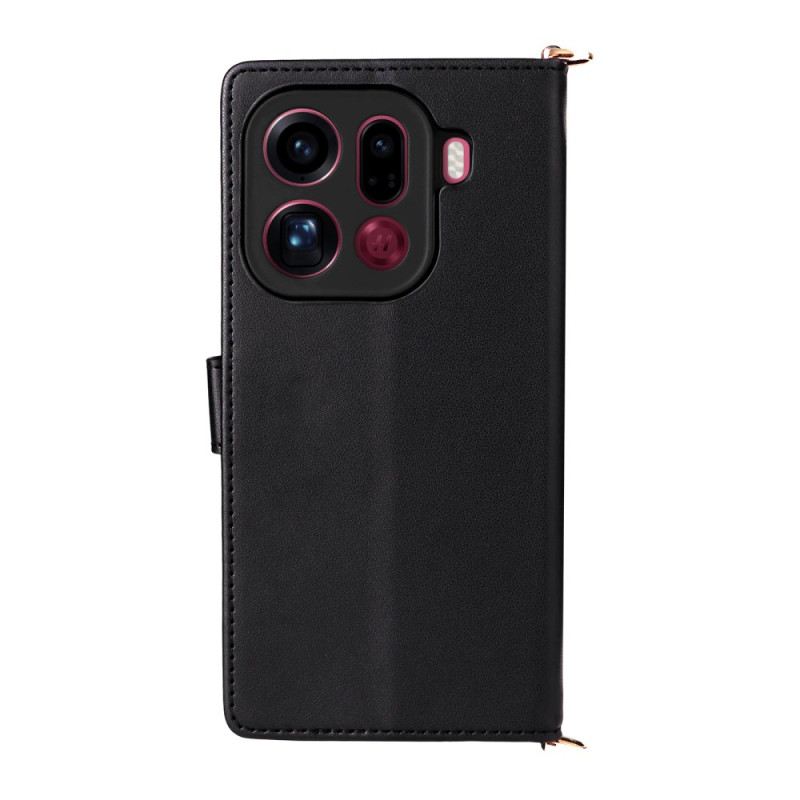 Bőrtok Oppo Find X9 Pro 5g Pántokkal Steppelt