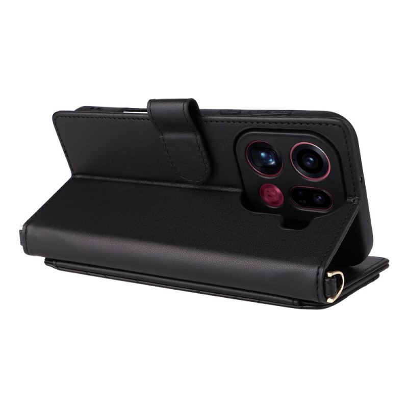 Bőrtok Oppo Find X9 Pro 5g Pántokkal Steppelt