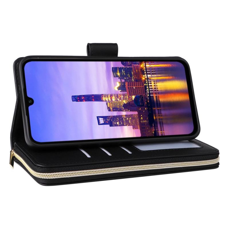 Bőrtok Samsung Galaxy A16 5g 9 Kártyatartó És Zsinór