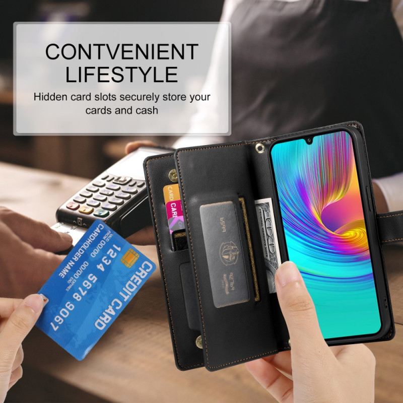 Bőrtok Samsung Galaxy A16 5g Cipzáras Pénztárca