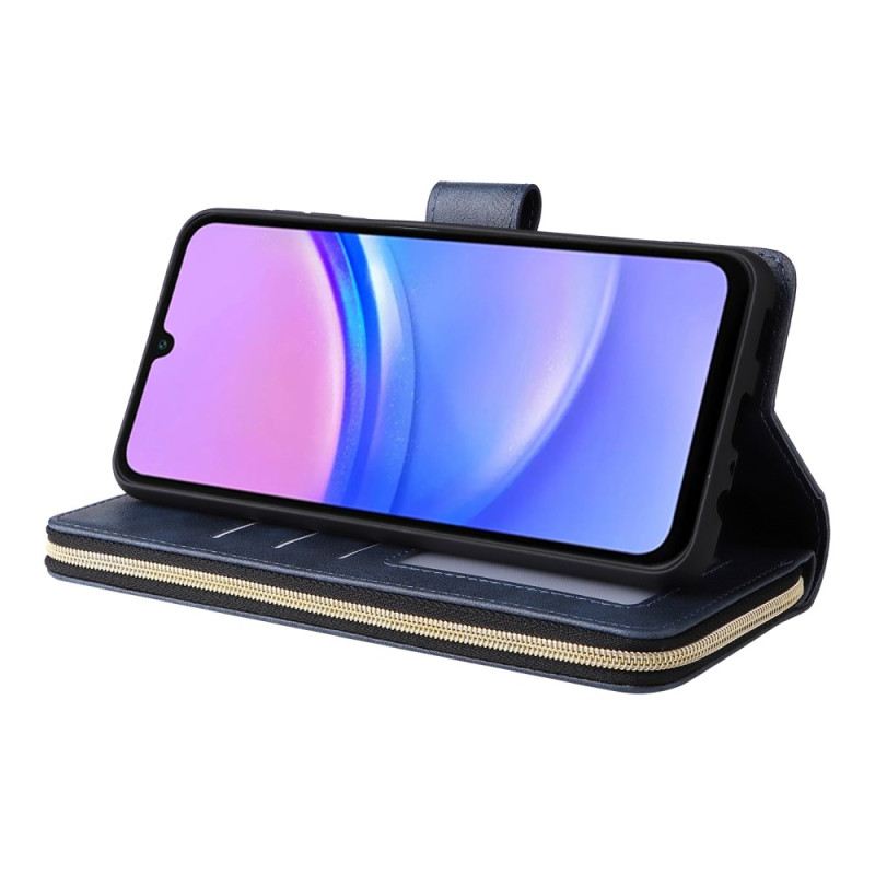 Bőrtok Samsung Galaxy A16 5g Cipzáras Zseb És Szíj