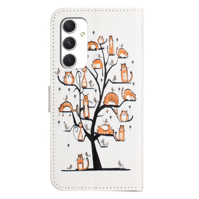 Bőrtok Samsung Galaxy A16 5g Macskák És Fa