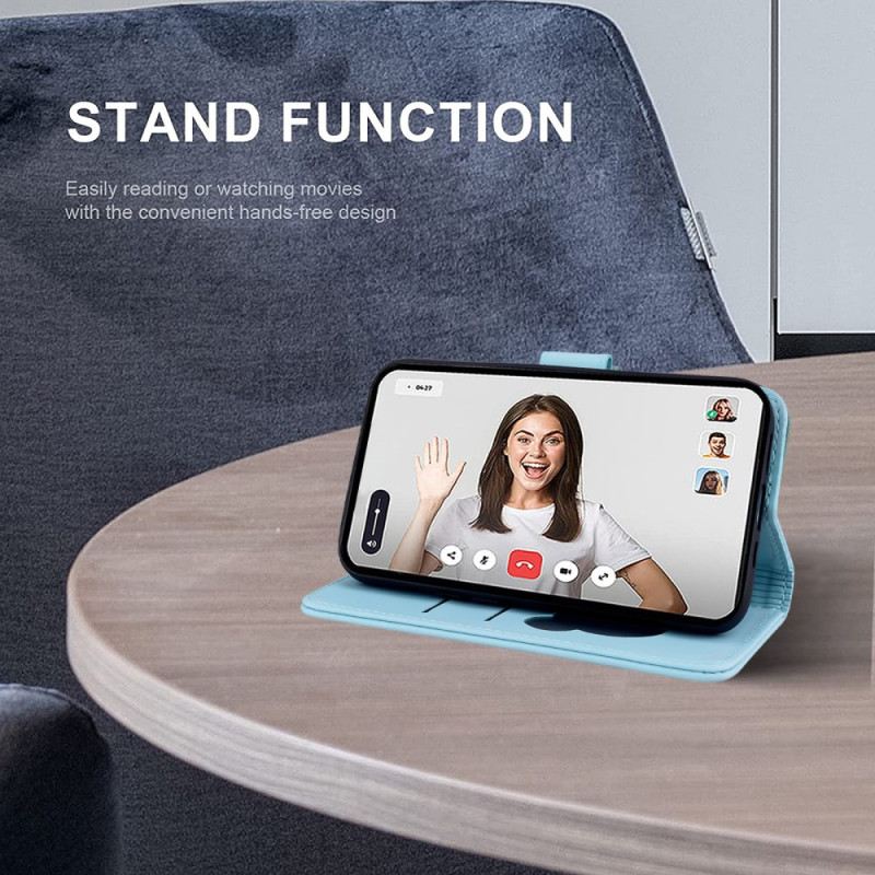 Bőrtok Samsung Galaxy A16 5g Macskalenyomat Szíjjal