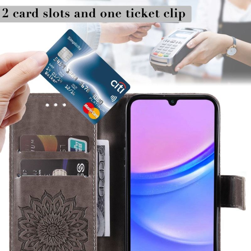 Bőrtok Samsung Galaxy A16 5g Napraforgó Minta