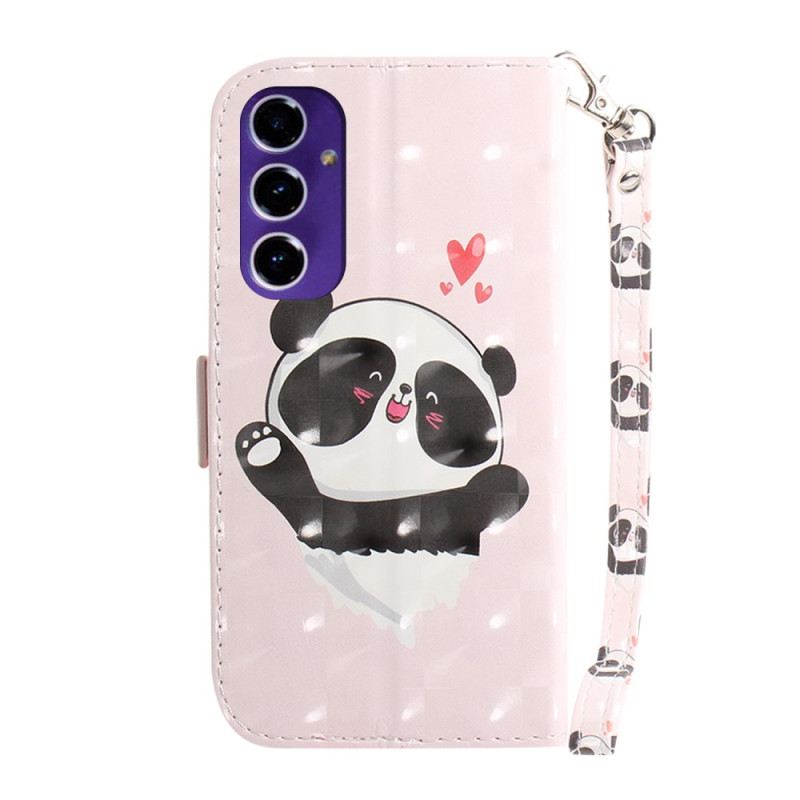 Bőrtok Samsung Galaxy A16 5g Panda Love Szíjjal
