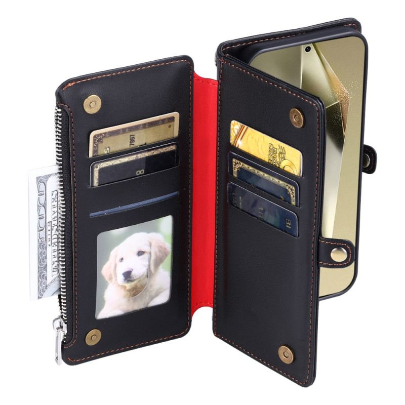 Bőrtok Samsung Galaxy A16 5g Pénztárca Pánttal És Vállpánttal