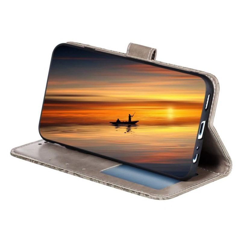 Bőrtok Samsung Galaxy A16 5g Virágmintás És Szíj