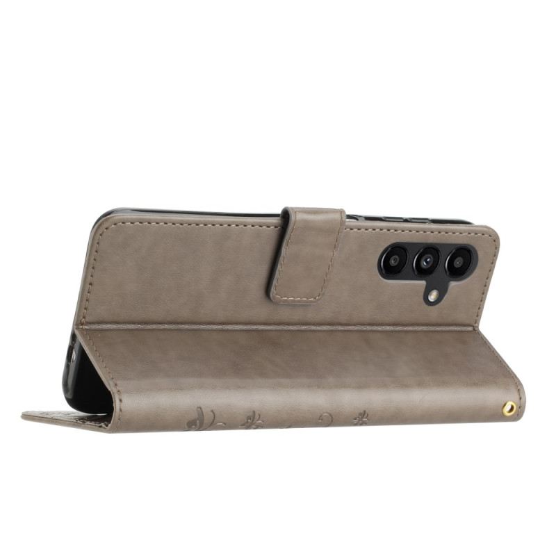 Bőrtok Samsung Galaxy A16 5g Virágok És Pillangók