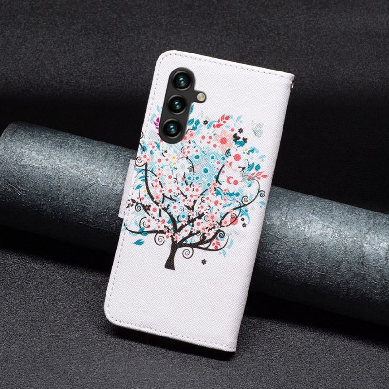 Bőrtok Samsung Galaxy A16 5g Virágos Fa