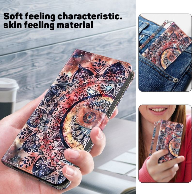 Fliptok Samsung Galaxy A16 5g Színes Mandala Szíjjal