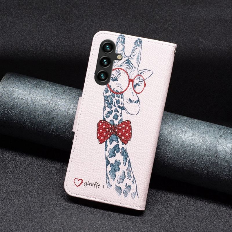 Kinyitható Bőrtok Samsung Galaxy A16 5g Intelli Zsiráf