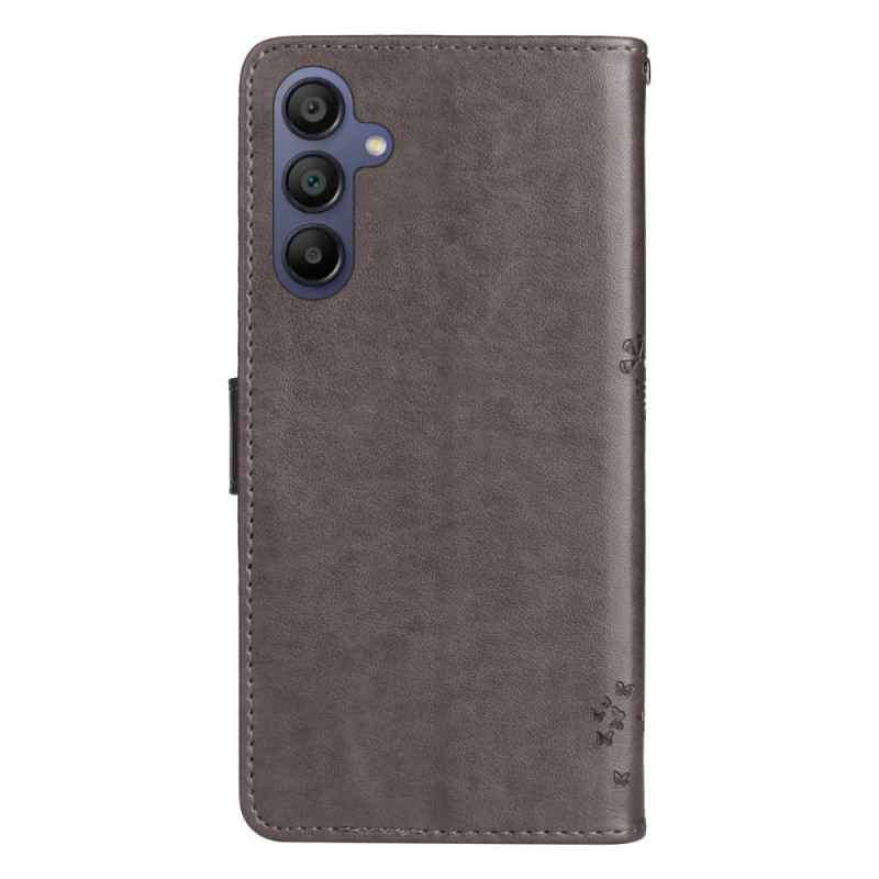 Kinyitható Bőrtok Samsung Galaxy A16 5g Macska És Fa Minta