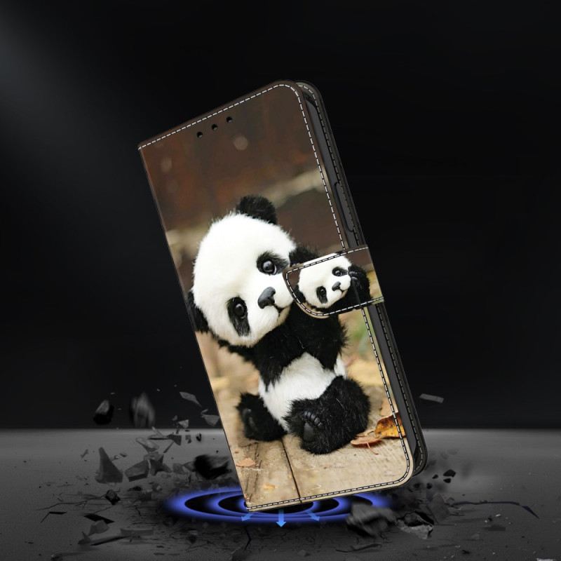 Kinyitható Bőrtok Samsung Galaxy A16 5g Panda