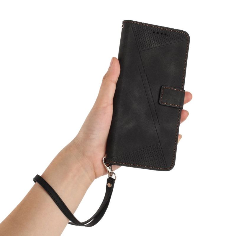 Kinyitható Tokok Samsung Galaxy A16 5g Háromszög Alakú Szíj Minta