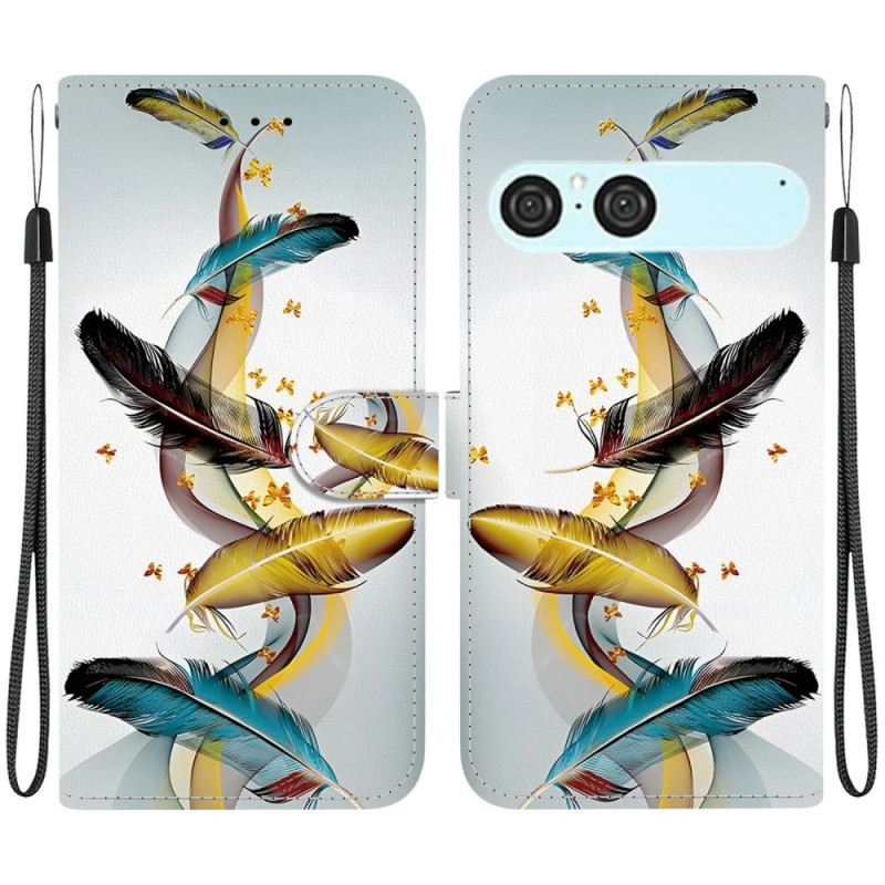 Bőrtok Sony Xperia 10 Vii Arany Tollak