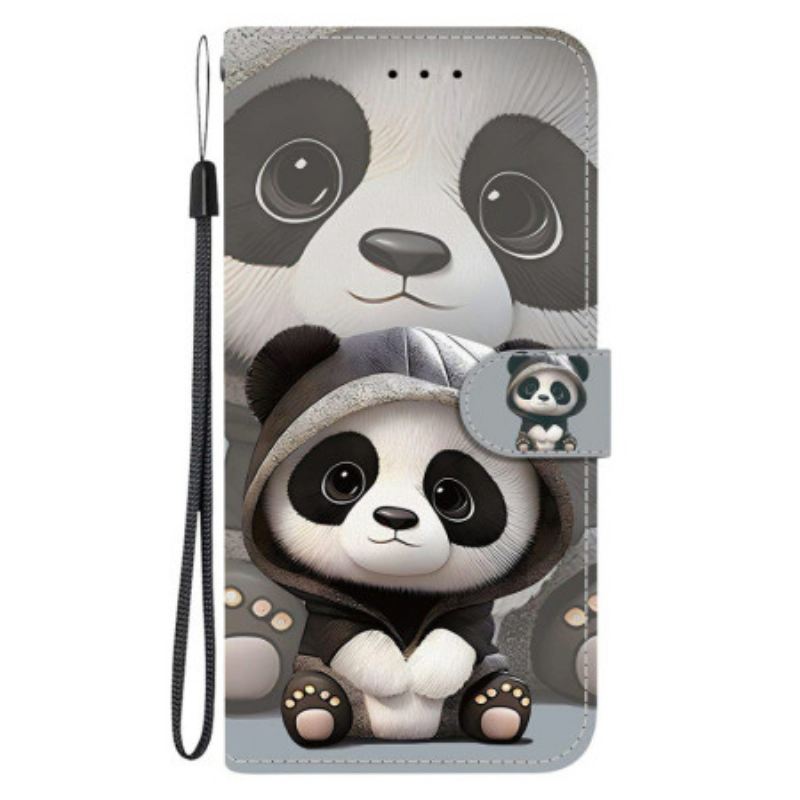 Bőrtok Sony Xperia 10 Vii Aranyos Panda