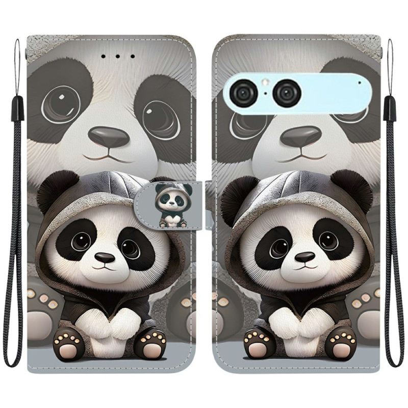 Bőrtok Sony Xperia 10 Vii Aranyos Panda