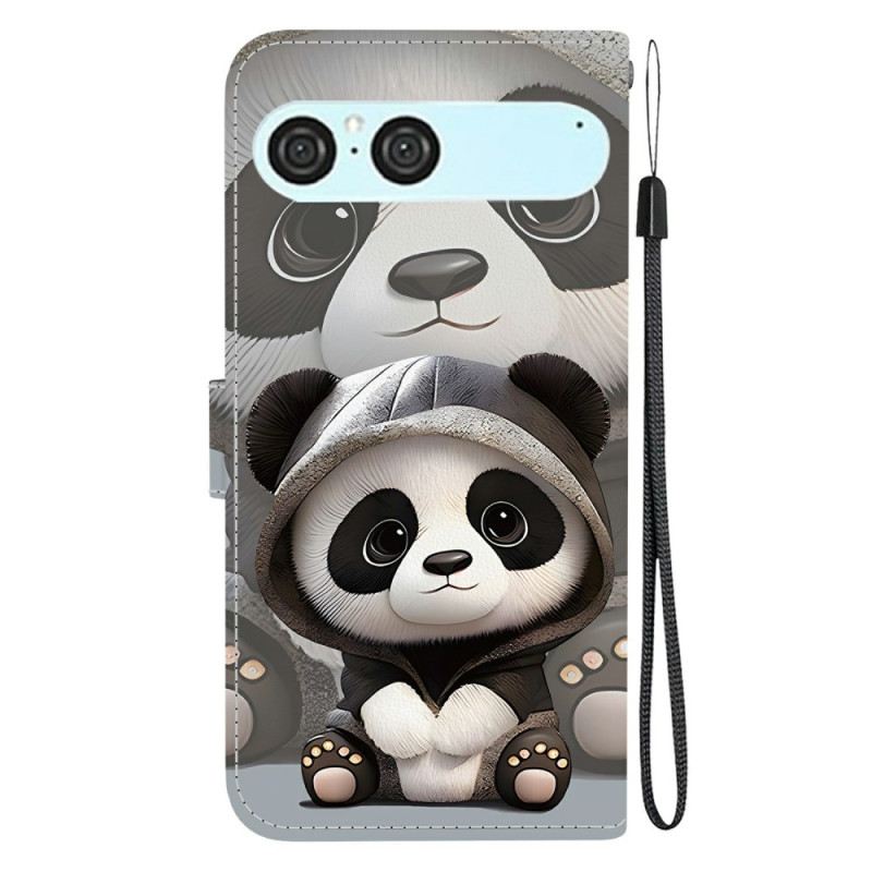 Bőrtok Sony Xperia 10 Vii Aranyos Panda
