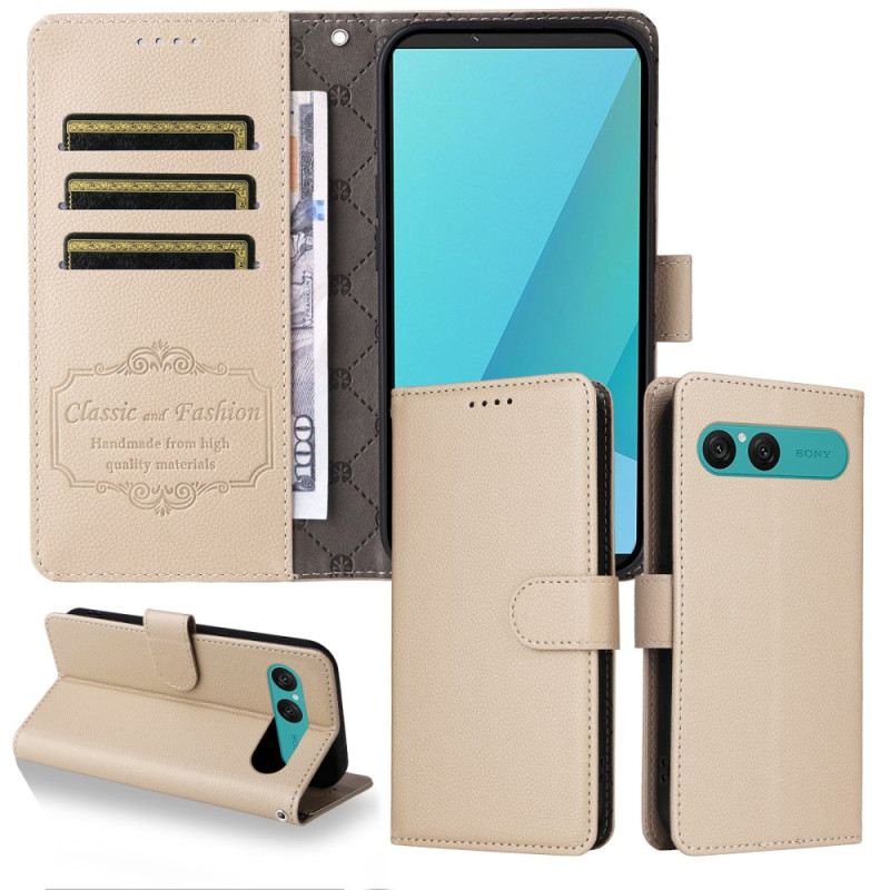 Bőrtok Sony Xperia 10 Vii Bőr Hatású És Rfid-blokkolású