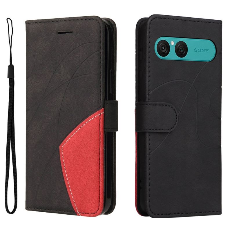 Bőrtok Sony Xperia 10 Vii Kétszínű Hullámos