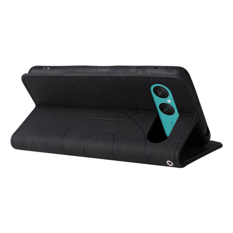 Bőrtok Sony Xperia 10 Vii Kétszínű Hullámos