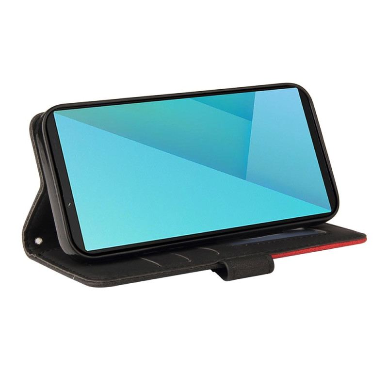 Bőrtok Sony Xperia 10 Vii Kétszínű Hullámos