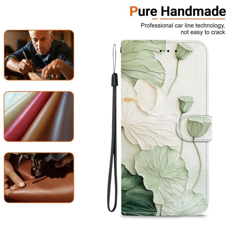 Bőrtok Sony Xperia 10 Vii Lótuszminta