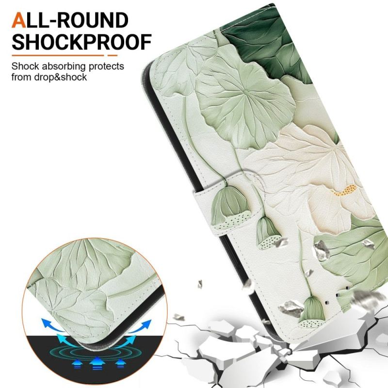 Bőrtok Sony Xperia 10 Vii Lótuszminta