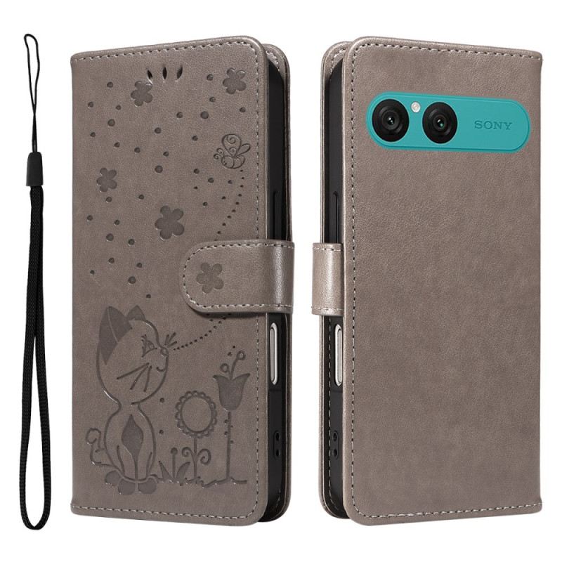 Bőrtok Sony Xperia 10 Vii Macska És Méhecske