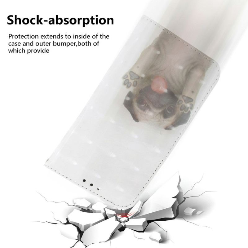 Bőrtok Sony Xperia 10 Vii Mopsz Mintás Nyakpánt