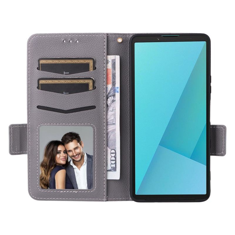 Bőrtok Sony Xperia 10 Vii Műbőr Pánttal