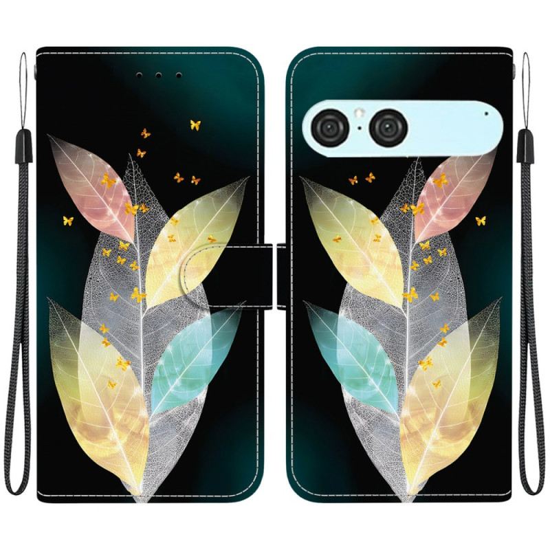 Bőrtok Sony Xperia 10 Vii Színes Levelek