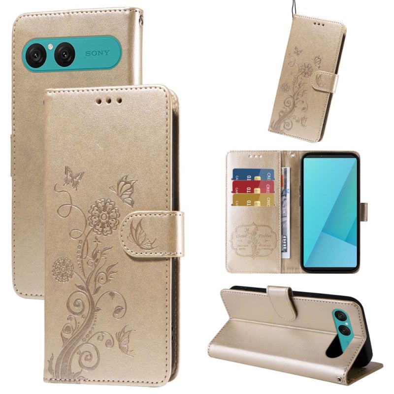 Bőrtok Sony Xperia 10 Vii Virágmintás