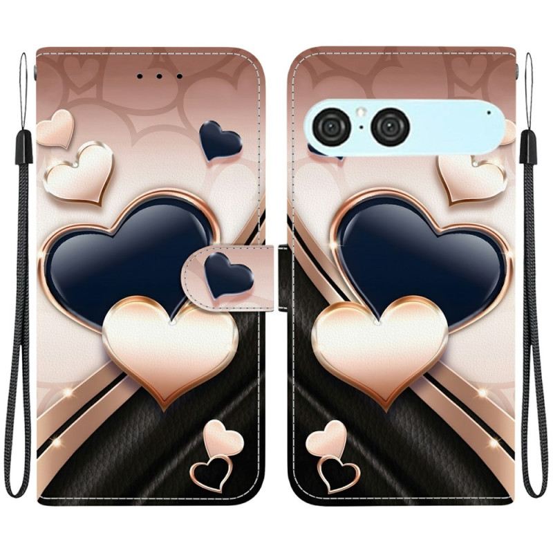 Kinyitható Bőrtok Sony Xperia 10 Vii Két Szív