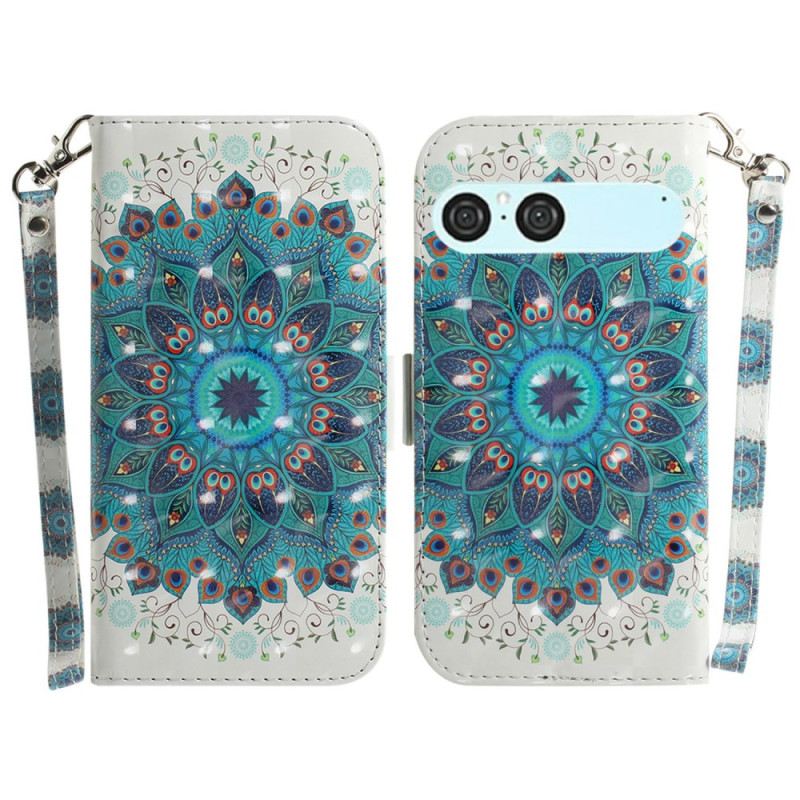 Kinyitható Bőrtok Sony Xperia 10 Vii Zöld Mandala Nyakpánt