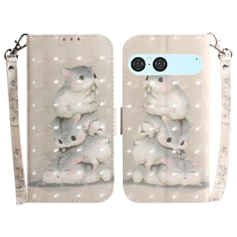 Kinyitható Tokok Sony Xperia 10 Vii Hörcsög Nyakpánt