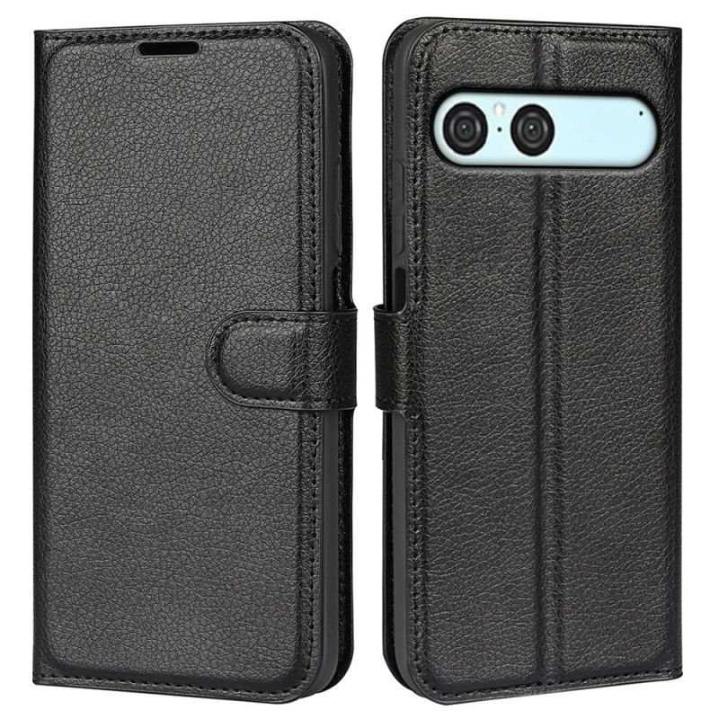 Kinyitható Tokok Sony Xperia 10 Vii Licsi Mintás Műbőr