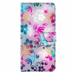 Bőrtok Samsung Galaxy A17 4g / 5g Kézzel Készített Virágok