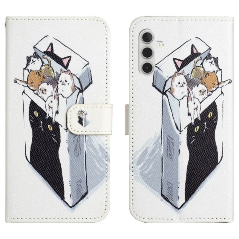 Bőrtok Samsung Galaxy A17 4g / 5g Macskák Doboza