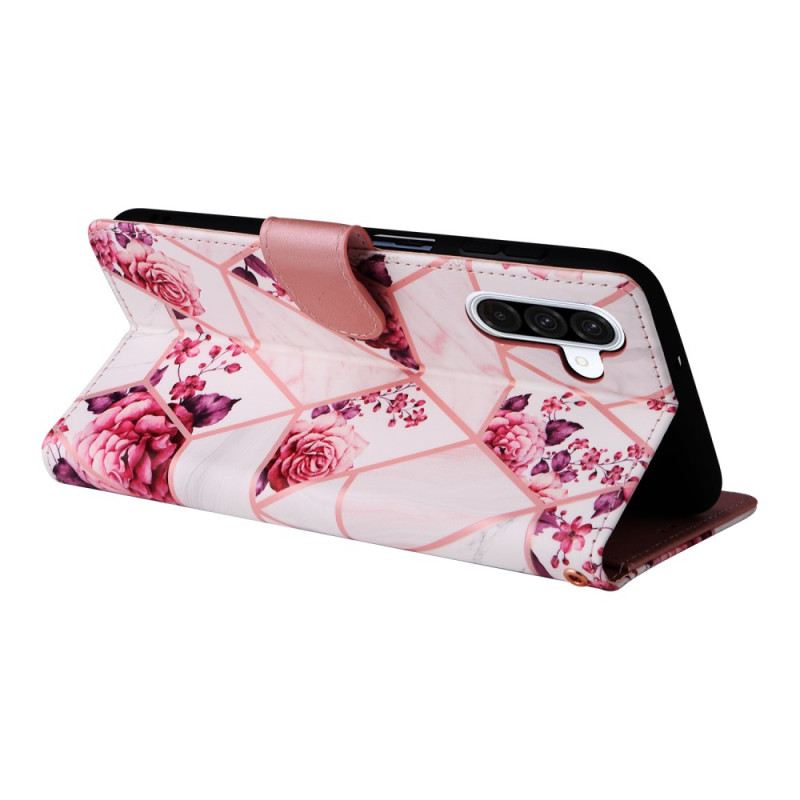 Bőrtok Samsung Galaxy A17 4g / 5g Márvány Mintás Nyakpánttal