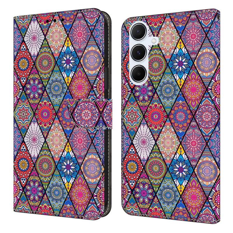 Bőrtok Samsung Galaxy A17 4g / 5g Rózsaszín Etnikai Minta