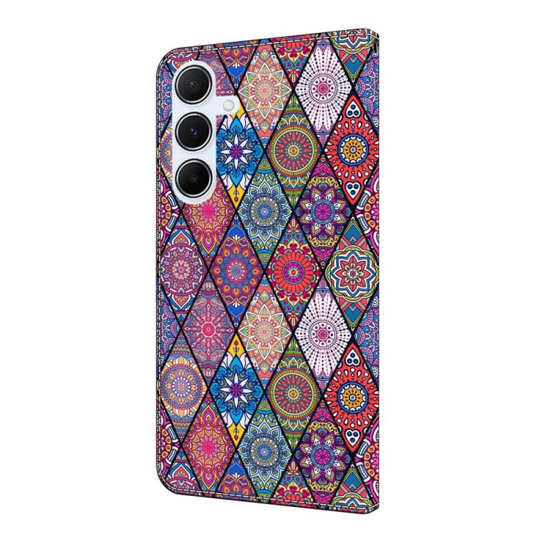 Bőrtok Samsung Galaxy A17 4g / 5g Rózsaszín Etnikai Minta