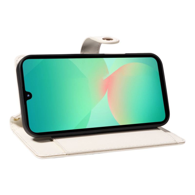 Bőrtok Samsung Galaxy A17 4g / 5g Steppelt Pánttal És Vállpánt