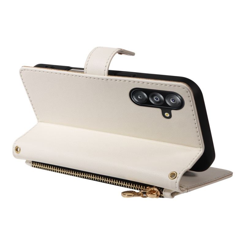 Bőrtok Samsung Galaxy A17 4g / 5g Steppelt Pánttal És Vállpánt