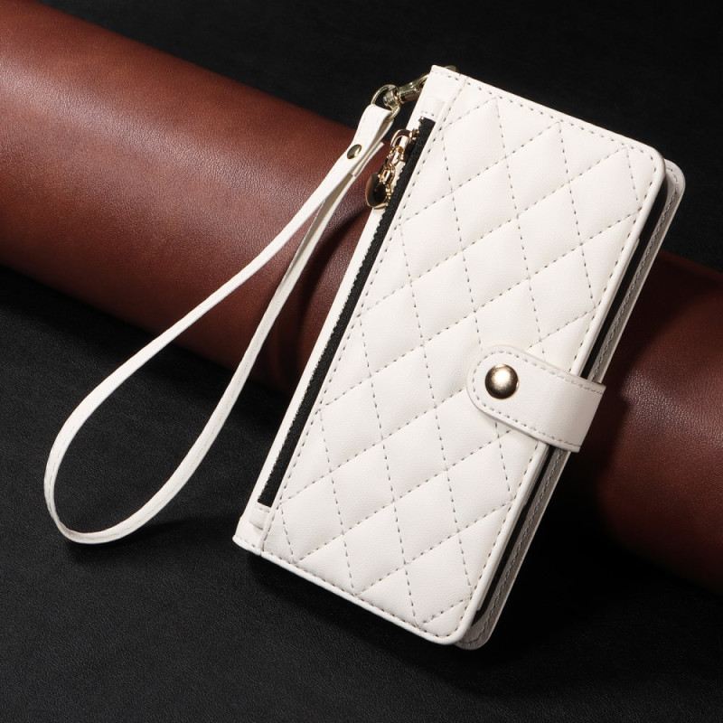 Bőrtok Samsung Galaxy A17 4g / 5g Steppelt Pánttal És Vállpánt