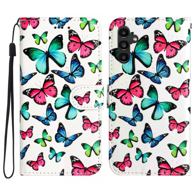 Bőrtok Samsung Galaxy A17 4g / 5g Színes Pillangók