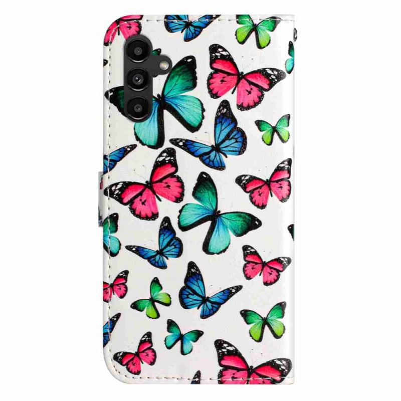 Bőrtok Samsung Galaxy A17 4g / 5g Színes Pillangók
